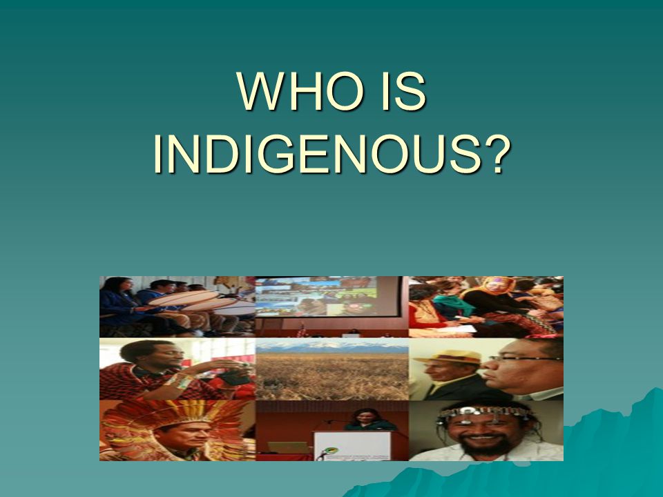 WHO IS INDIGENOUS