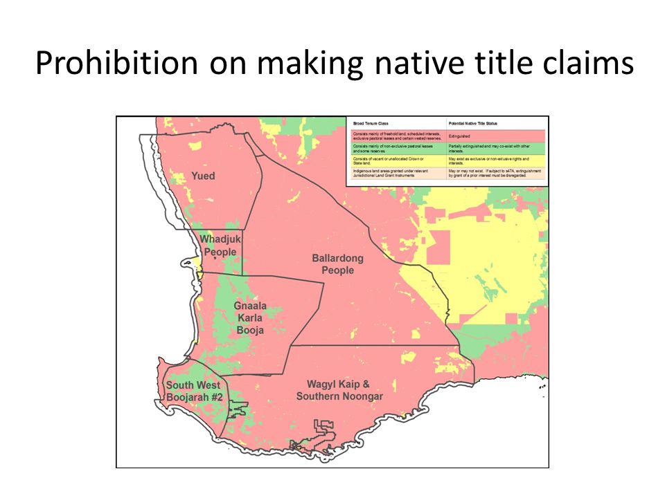 Prohibition on making native title claims