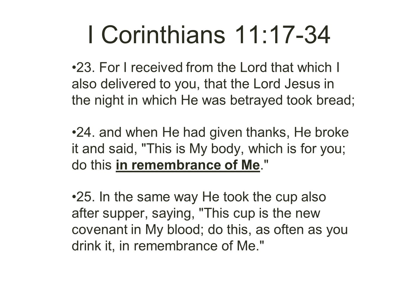 I Corinthians 11: