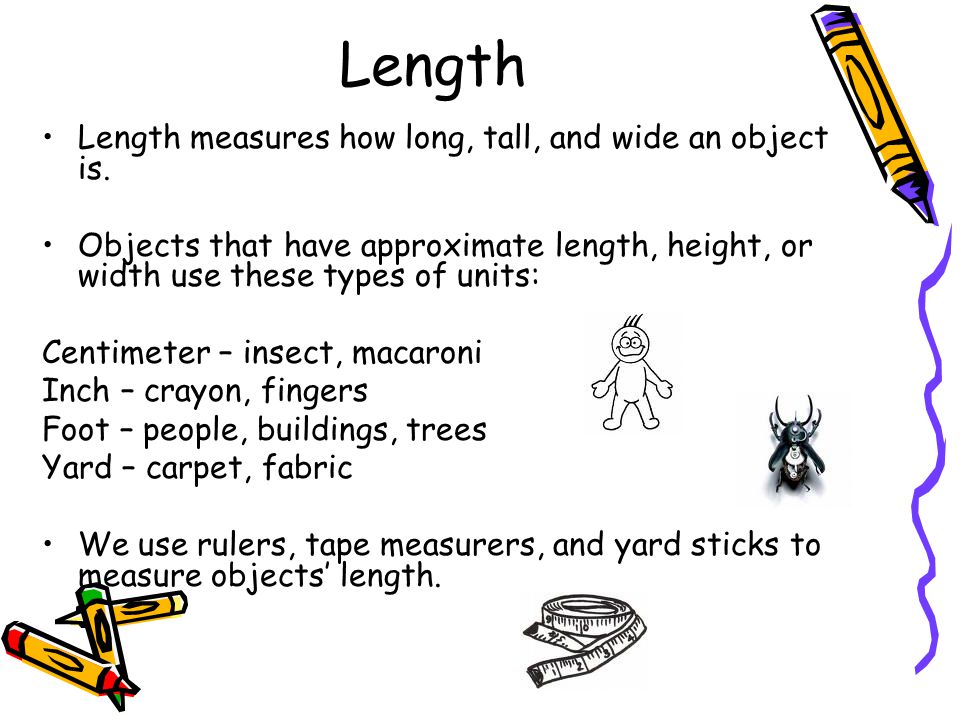 length measurements largest to smallest