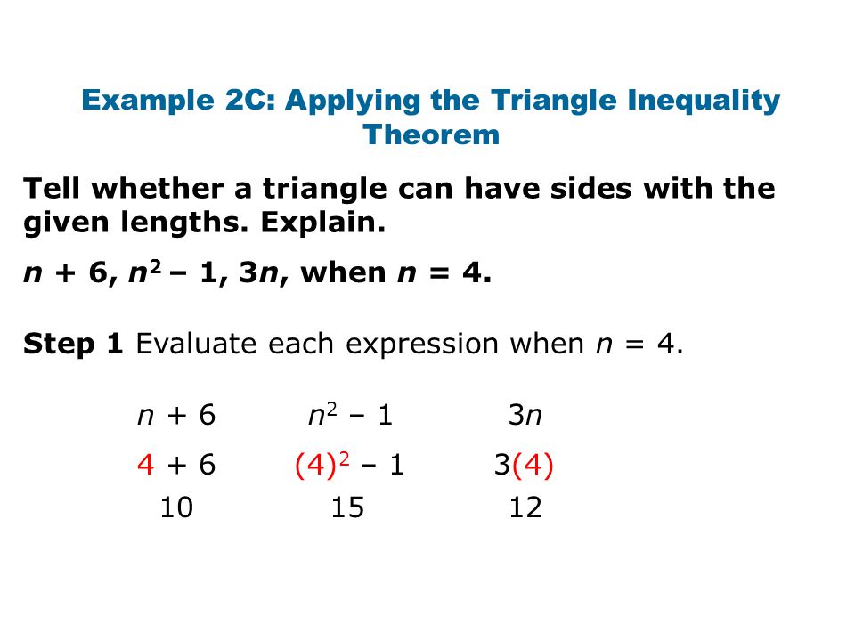 Apply Inequalities In One Triangle Objectives Triangle