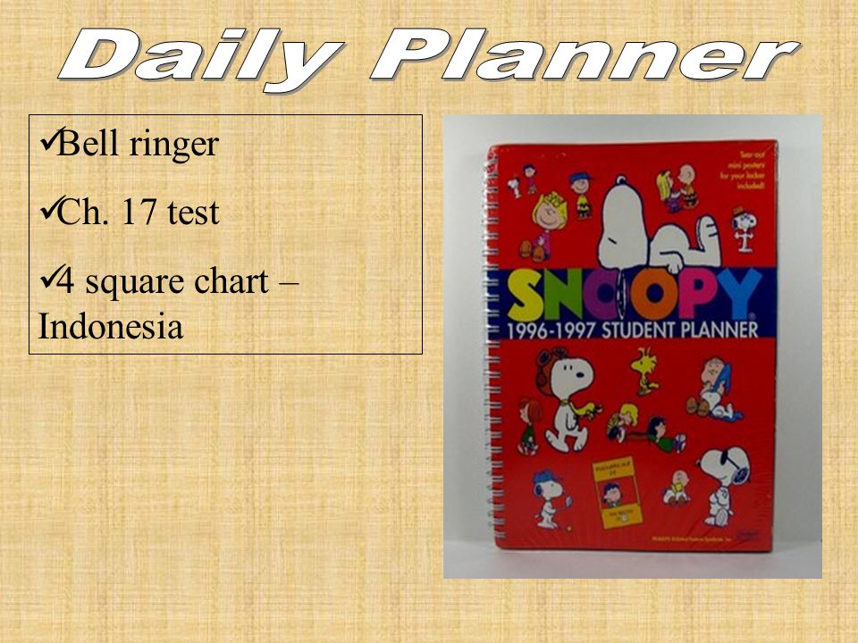 Bell ringer Ch. 17 test 4 square chart – Indonesia