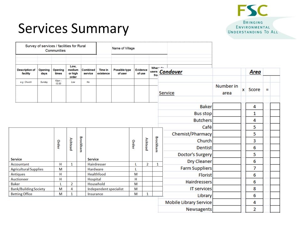 Services Summary