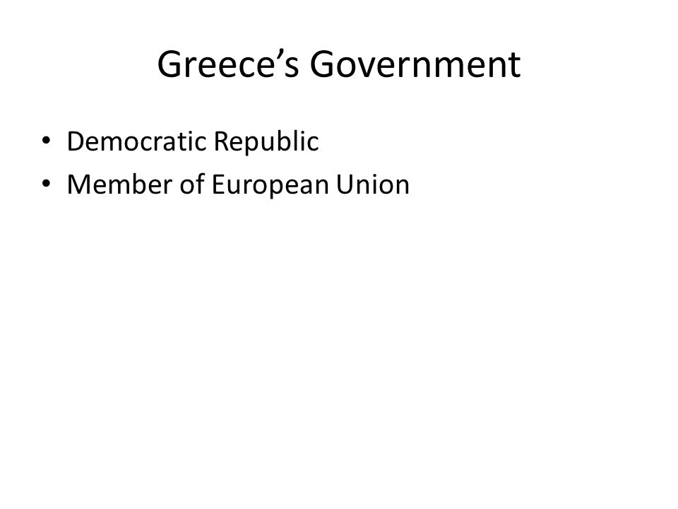 Greece’s Government Democratic Republic Member of European Union