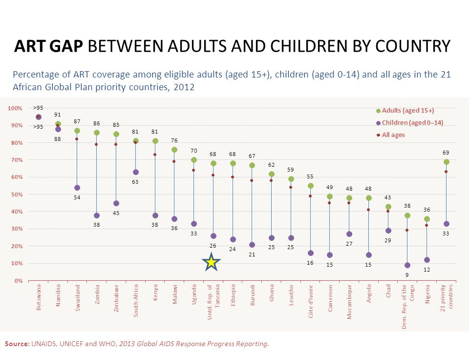 Source: UNAIDS, UNICEF and WHO, 2013 Global AIDS Response Progress Reporting.