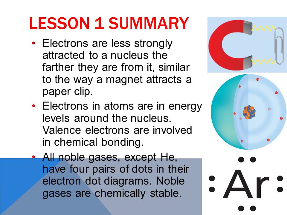 Atoms gain, lose, or share valence electrons and become chemically stable.