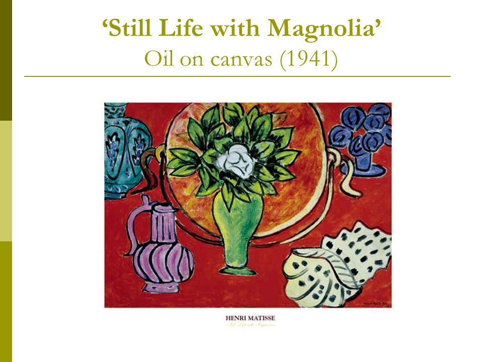 ‘Still Life with Magnolia’ Oil on canvas (1941)