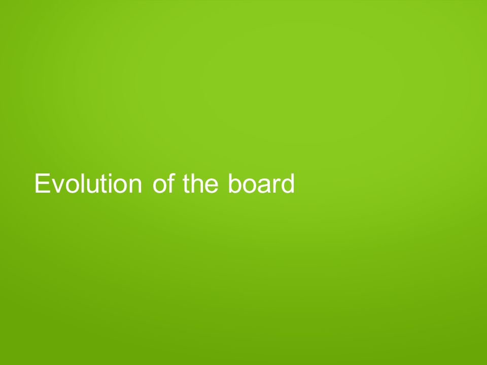 Evolution of the board
