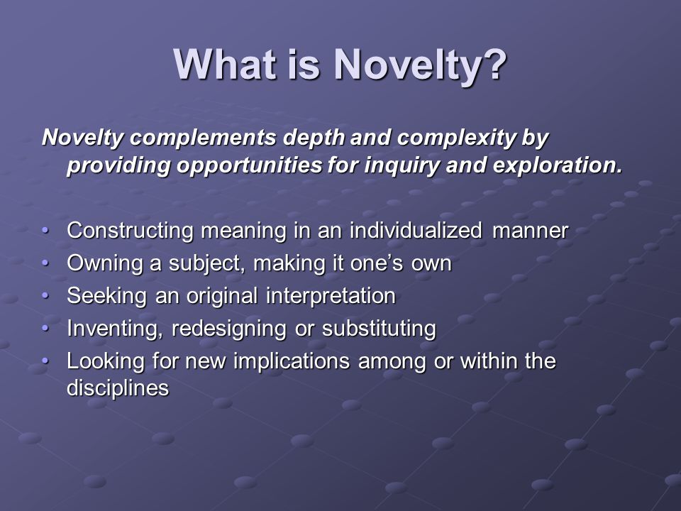 What does sale novelty mean