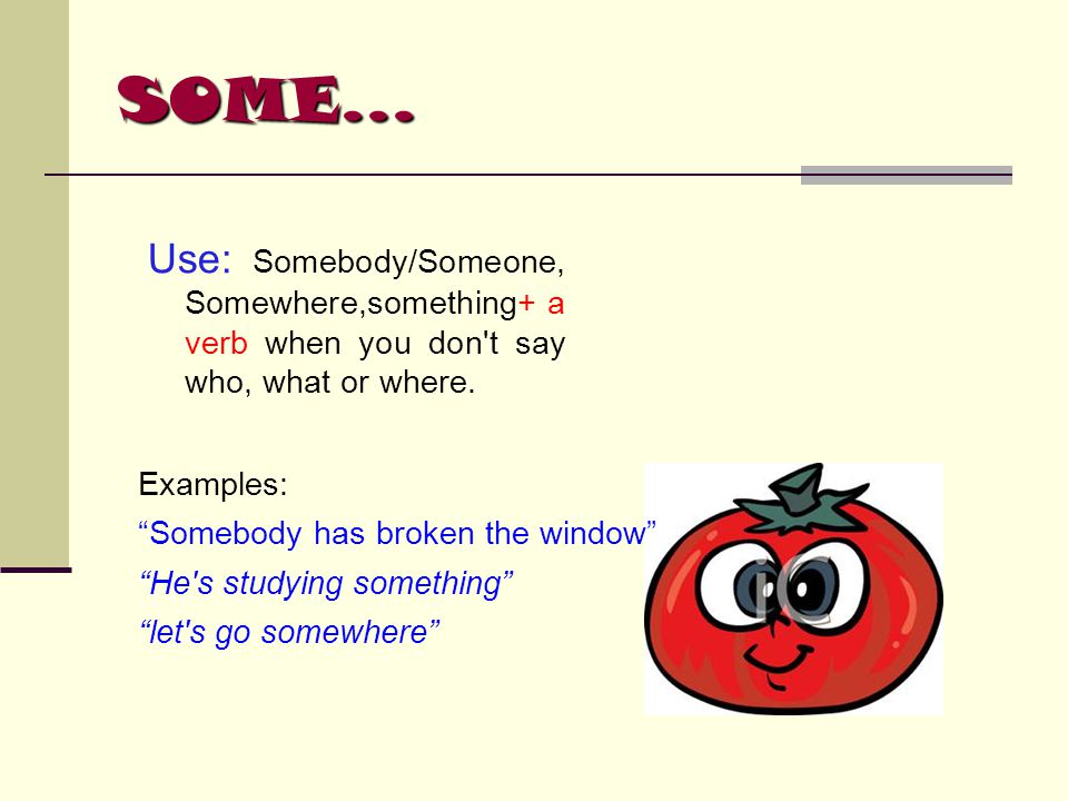 Something Anything Nothing Indefinite Pronouns Somebody Someone Somebody Somebody Or Someone Has Broken The Window Somebody Someone A Person But Ppt Download