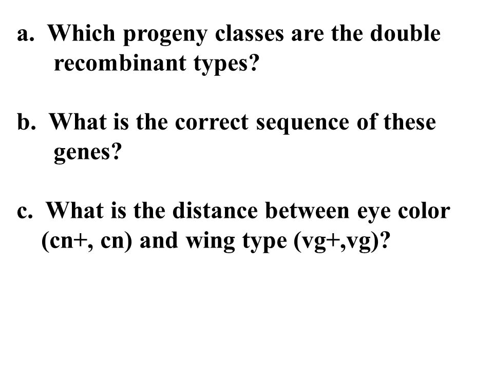 a. Which progeny classes are the double recombinant types.