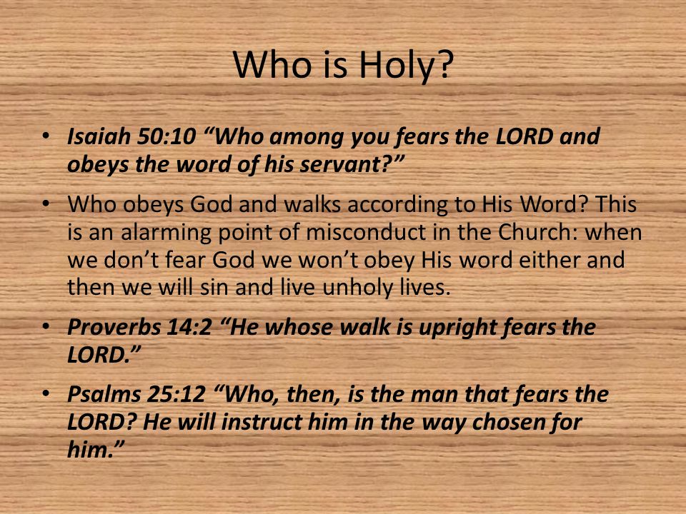 Who is Holy.