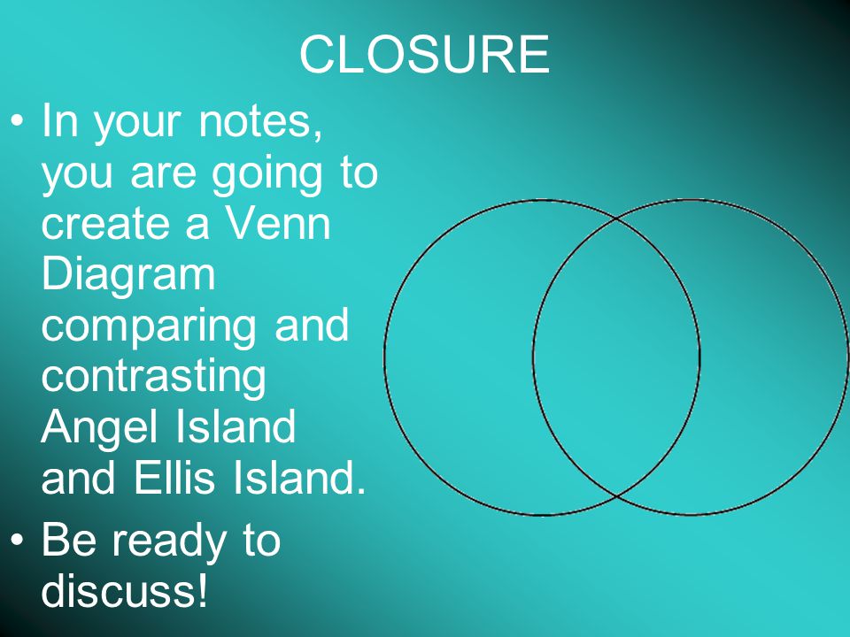 bellwork 1 what caused the mexican american war 2 what was ellis island and angel island venn diagram