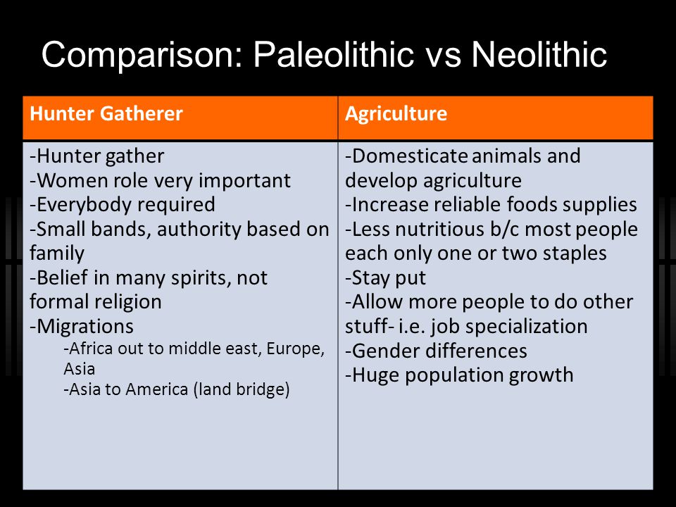 paleolithic vs neolithic