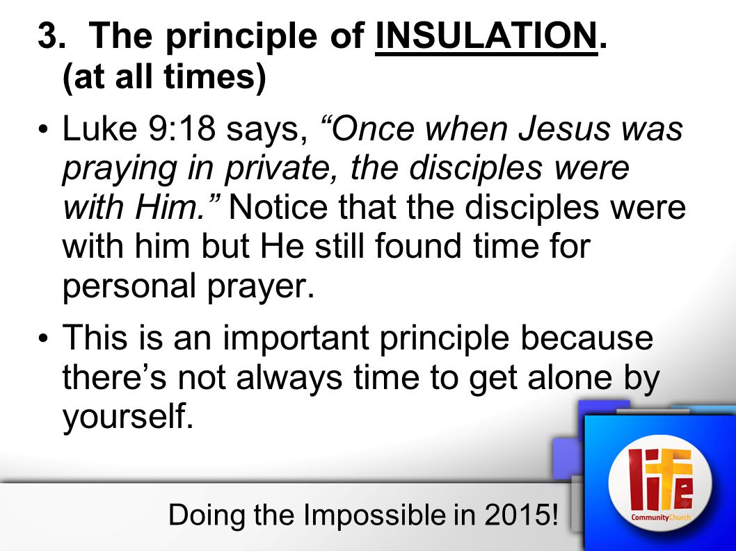 3. The principle of INSULATION.