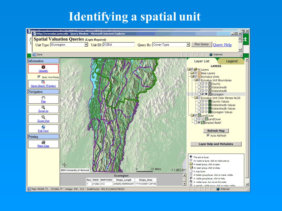 Identifying a spatial unit