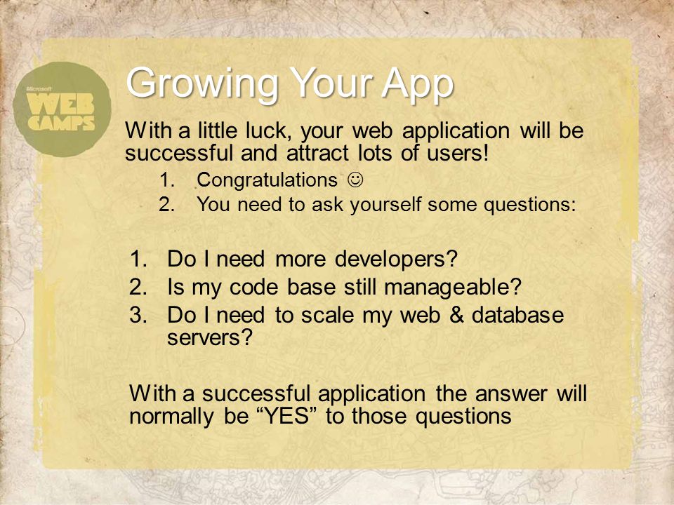 With a little luck, your web application will be successful and attract lots of users.
