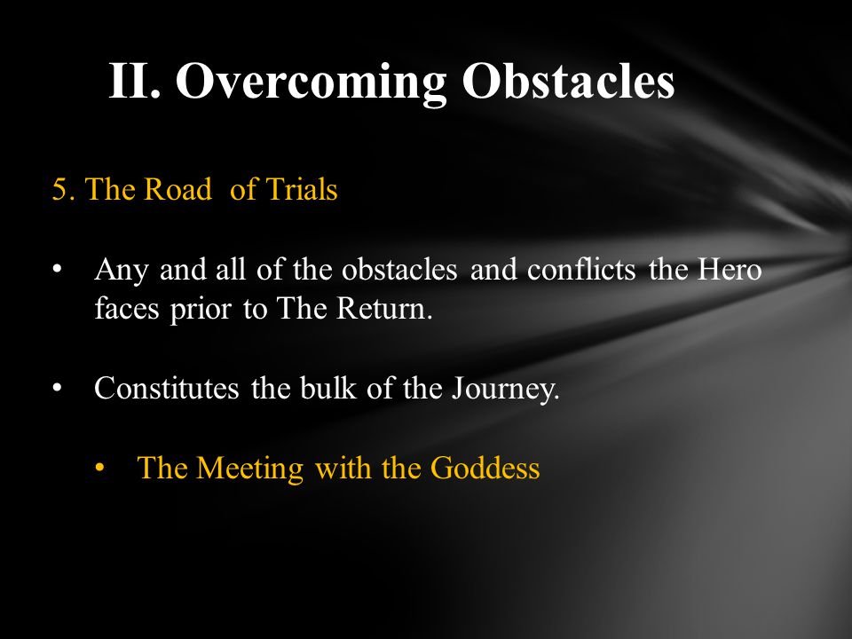 II. Overcoming Obstacles 5.