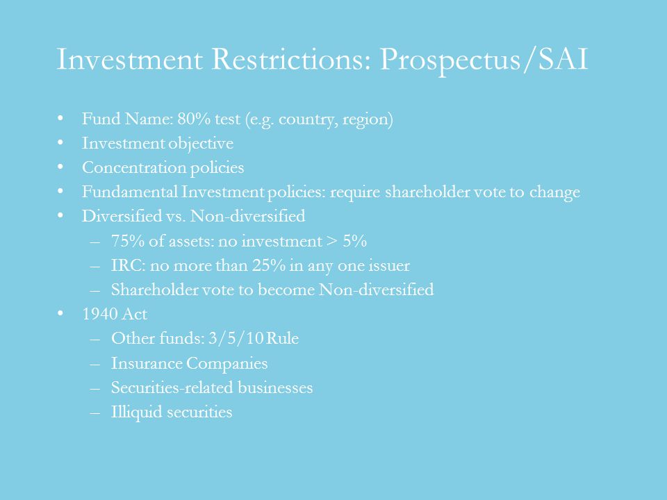 Investment Restrictions: Prospectus/SAI Fund Name: 80% test (e.g.