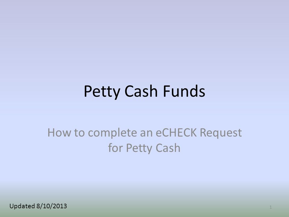 petty cash funds how
