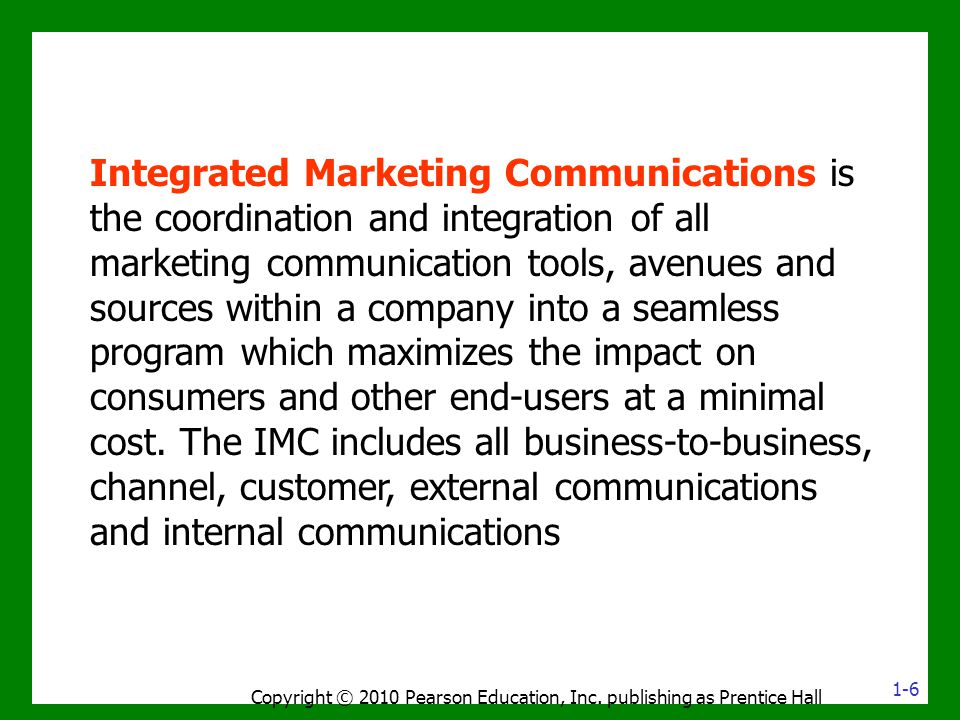 Integrated Marketing Communications is the coordination and integration of all marketing communication tools, avenues and sources within a company into a seamless program which maximizes the impact on consumers and other end-users at a minimal cost.