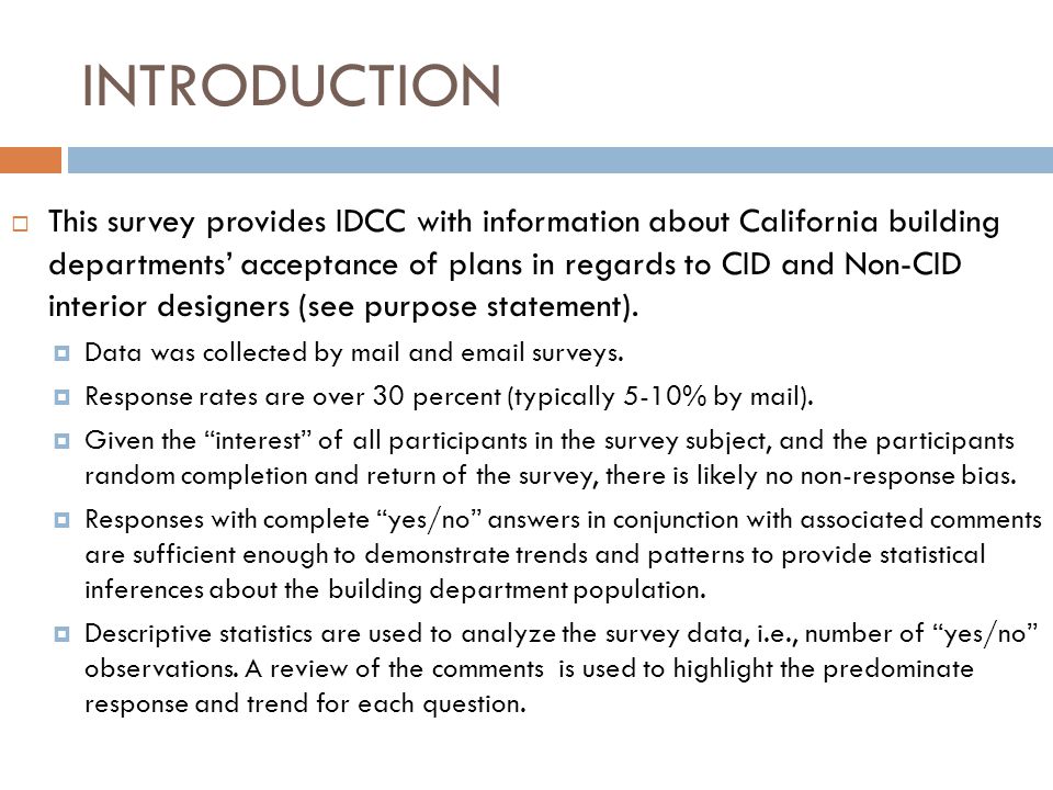 2017 California Building Department Survey Report Interior Design Introduction This Survey Provides Idcc With Information About California Building Departments Acceptance Of Plans