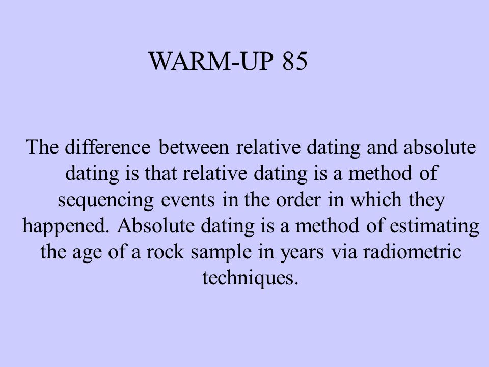 comparison between relative dating and radiometric dating