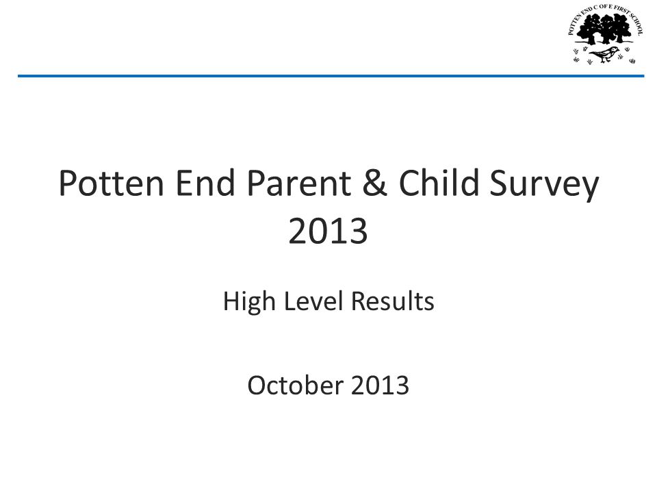 Potten End Parent & Child Survey 2013 High Level Results October 2013