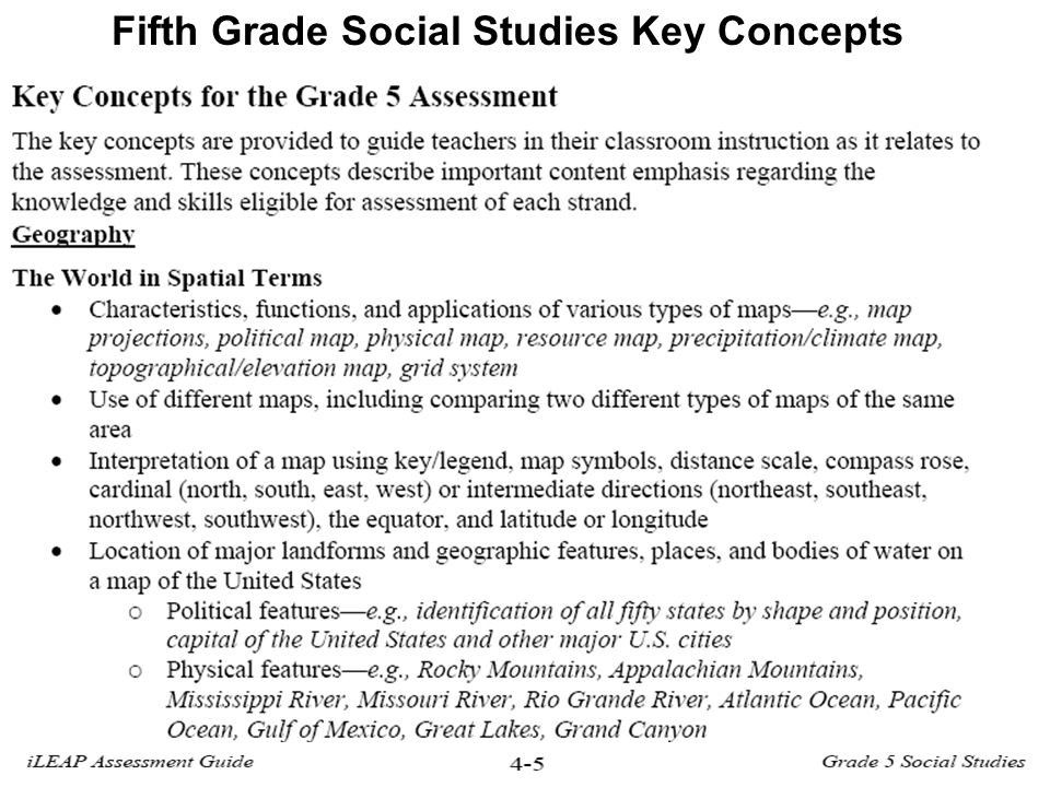 Fifth Grade Social Studies Key Concepts