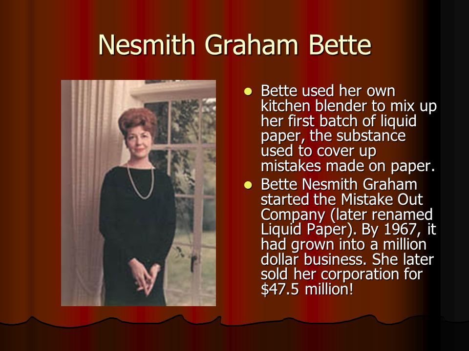 Bette Nesmith Graham Invents Liquid Paper, 1951 - Inventive Kids