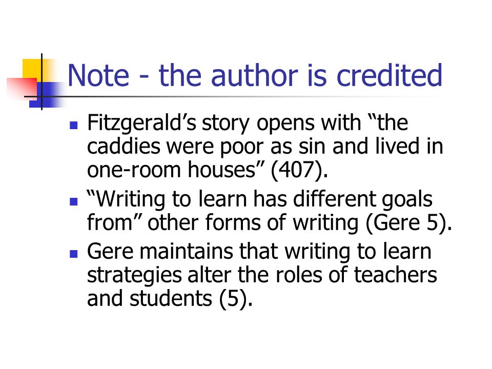 Note - the author is credited Fitzgerald’s story opens with the caddies were poor as sin and lived in one-room houses (407).