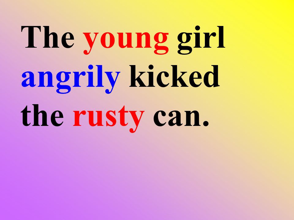 The young girl angrily kicked the rusty can.