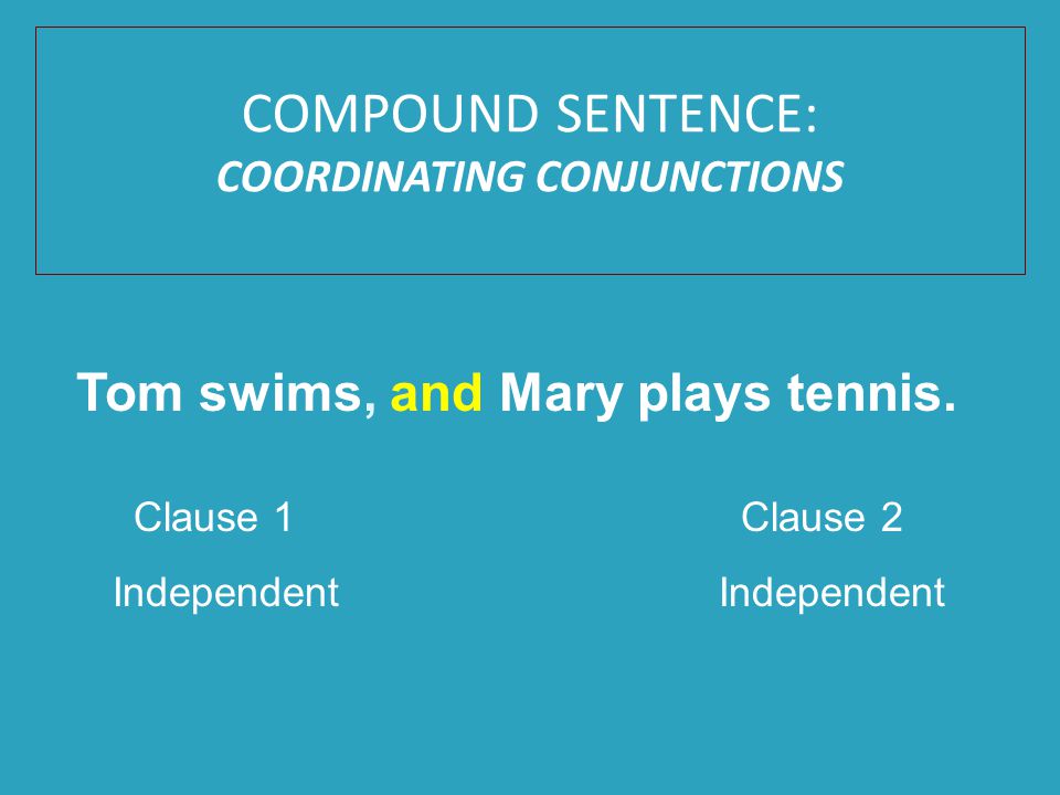 Tom swims, and Mary plays tennis.