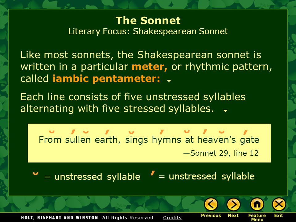 A sonnet is a fourteen-line lyric poem, usually about love.