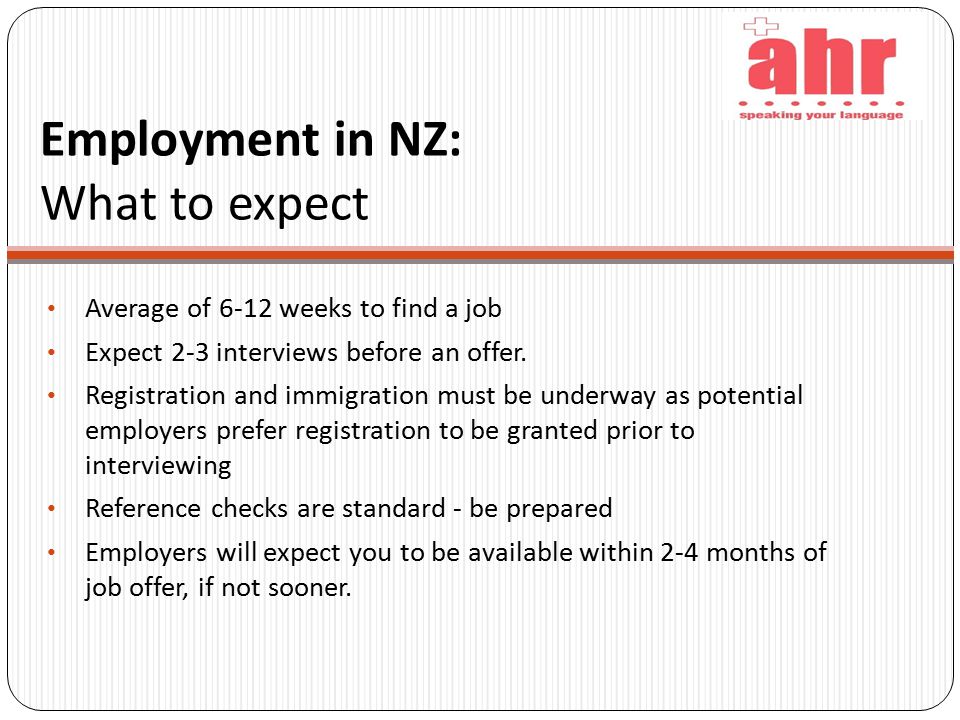 Average of 6-12 weeks to find a job Expect 2-3 interviews before an offer.