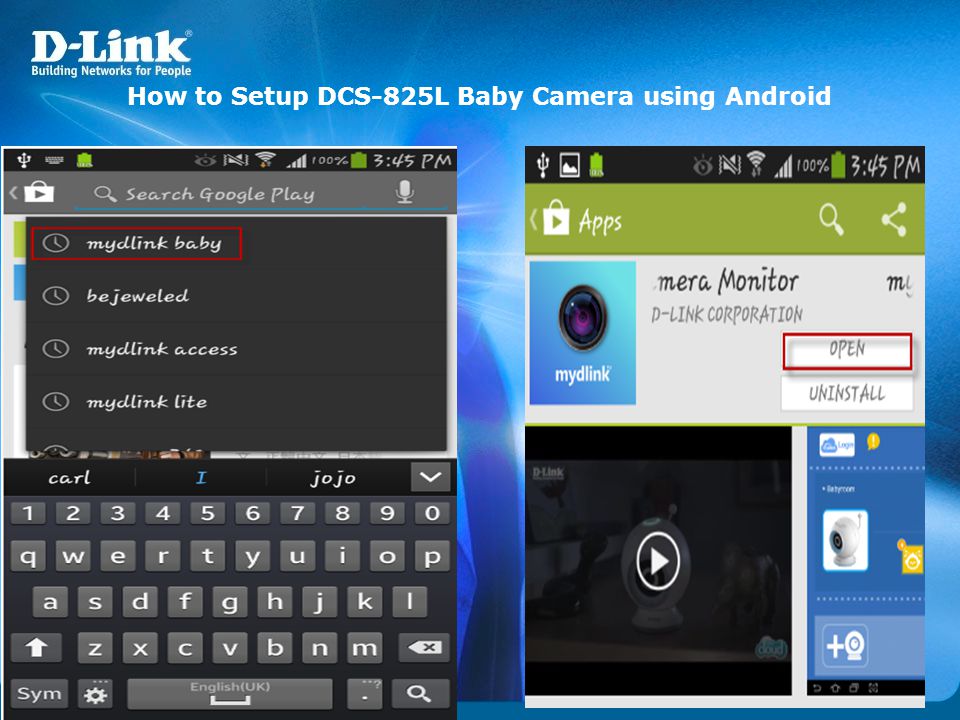 How to Setup DCS-825L Baby Camera using Android