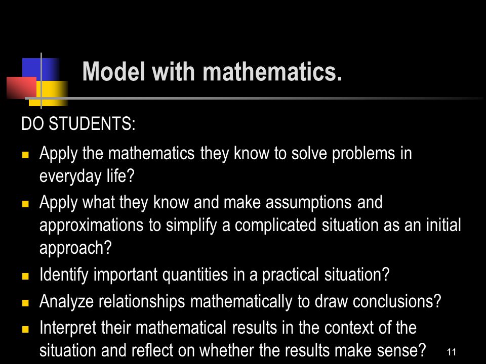 11 Model with mathematics.