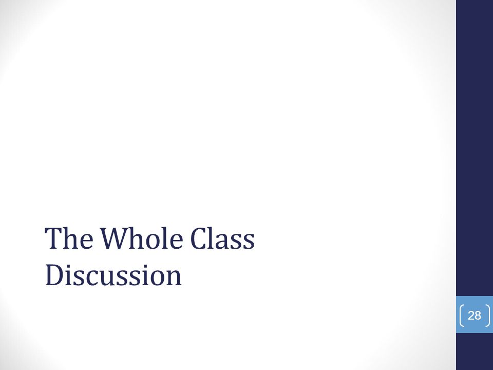 The Whole Class Discussion 28