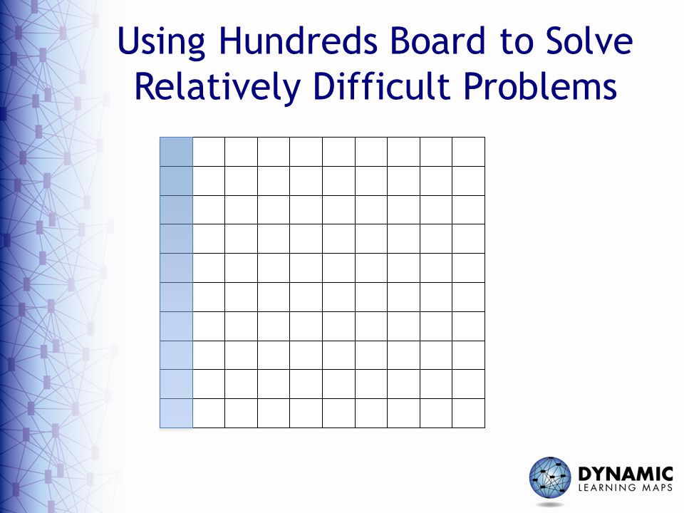 Using Hundreds Board to Solve Relatively Difficult Problems