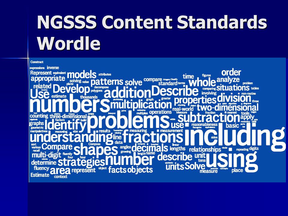 NGSSS Content Standards Wordle