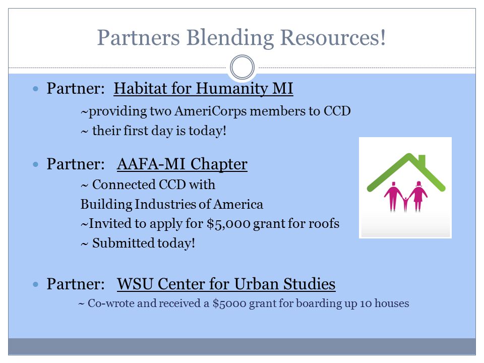 Partners Blending Resources.