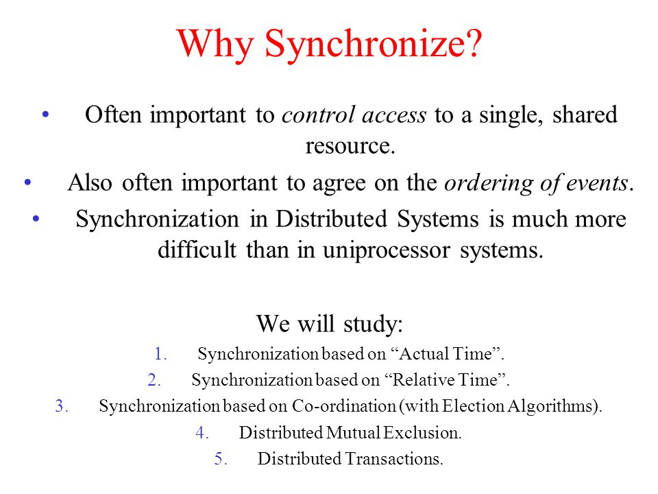 Why is synchronized important?