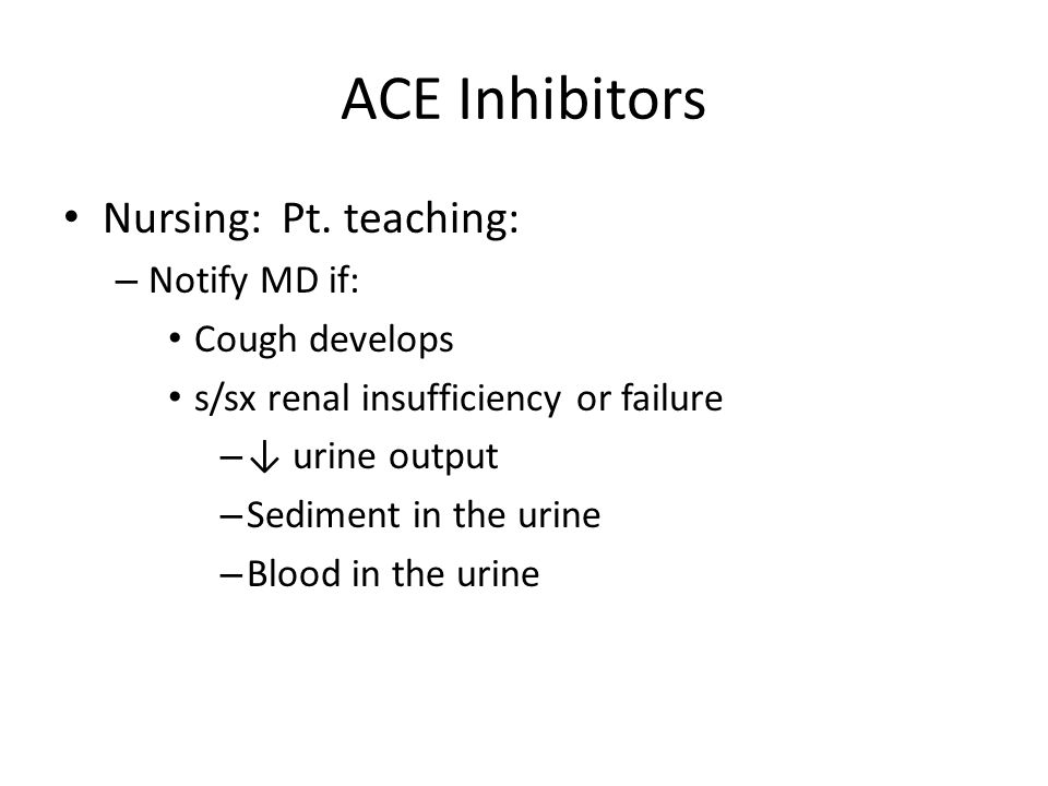 ACE Inhibitors Nursing: Pt.