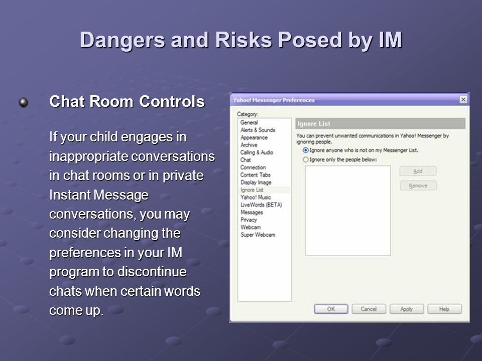 Dangers of chat rooms