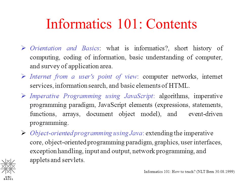 Informatics 101: How To Teach New Information Technologies Helmar ...