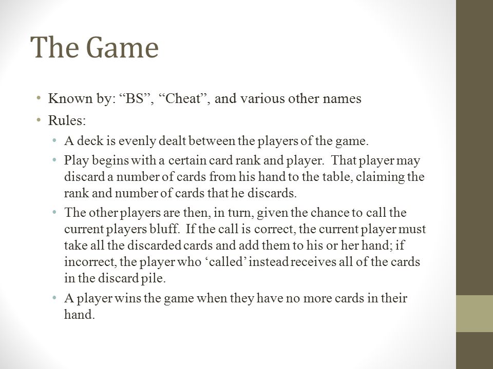 Bs Card Game