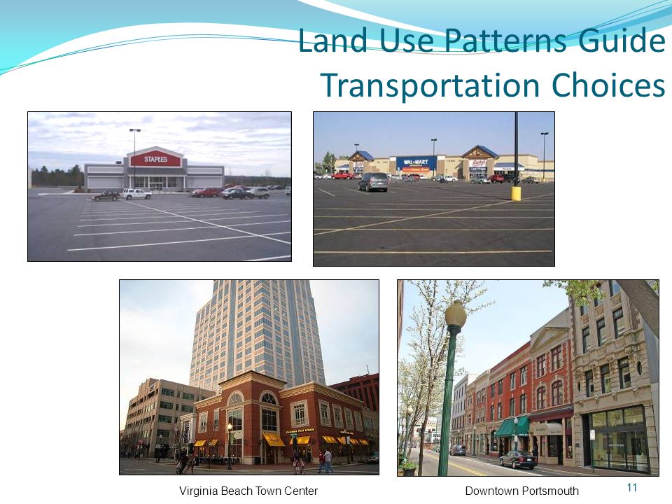 Land Use Patterns Guide Transportation Choices 11 Virginia Beach Town Center Downtown Portsmouth