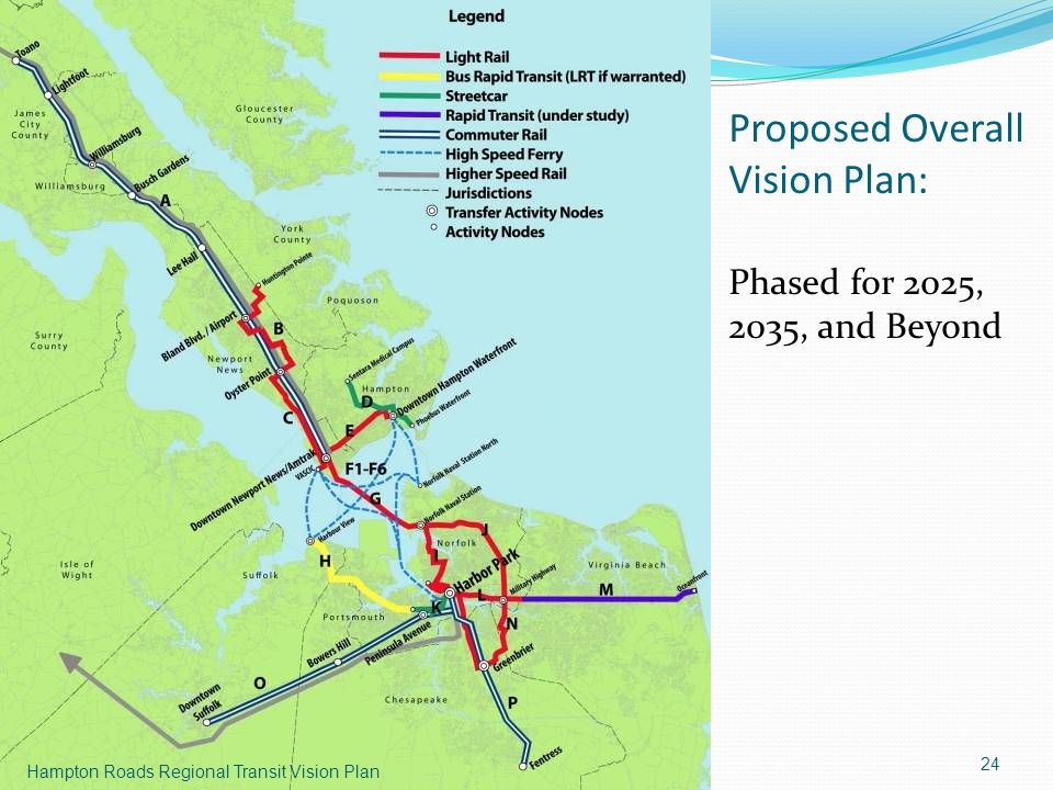 Proposed Overall Vision Plan: Phased for 2025, 2035, and Beyond 24 Hampton Roads Regional Transit Vision Plan