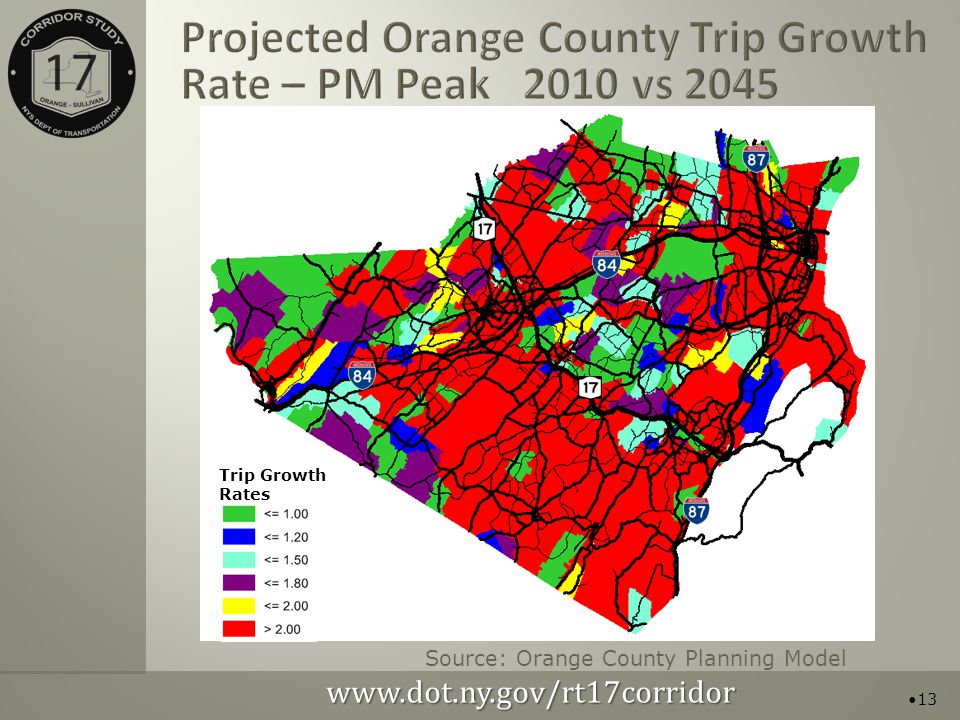 Source: Orange County Planning Model 13   Trip Growth Rates