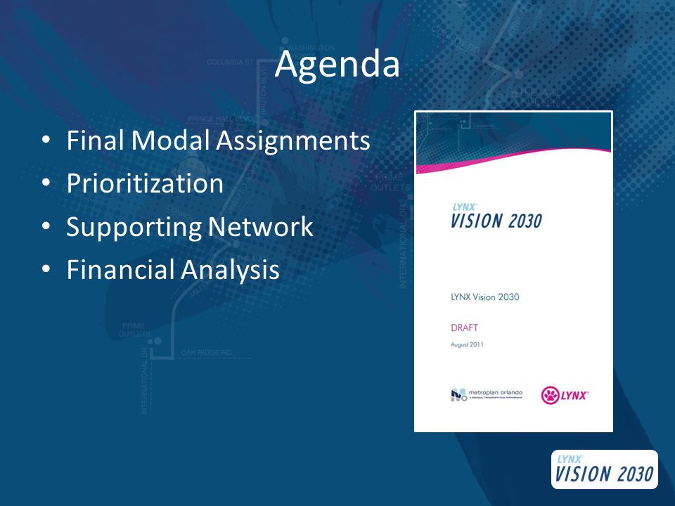 Agenda Final Modal Assignments Prioritization Supporting Network Financial Analysis